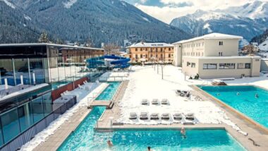 Areál Felsentherme v Bad Gastein v zimě